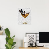 ボストンテリアインカクテルグラス ポスター (ホームオフィス)