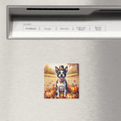 ボストンテリアインシュー紅葉感謝祭 マグネット (インサイチュ (食洗機))