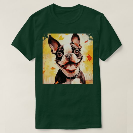 ボストンテリアイン秋 Tシャツ (デザイン正面)