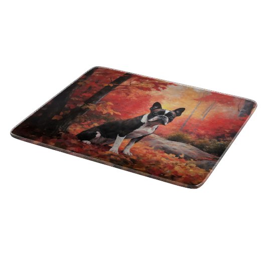 ボストンテリアイン紅葉秋インスパイア カッティングボード (角)