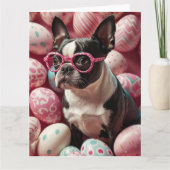 ボストンテリアイースターエッグ カード (正面)