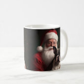 ボストンテリアウィズサンタクロースフェスティバルクリスマス コーヒーマグカップ (正面右)