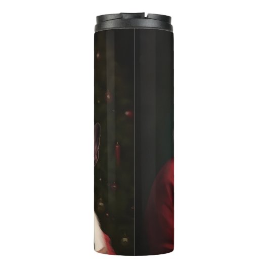 ボストンテリアウィズサンタクロースフェスティバルクリスマス タンブラー (裏面)