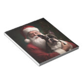 ボストンテリアウィズサンタクロースフェスティバルクリスマス ノートパッド (アングル)