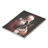 ボストンテリアウィズサンタクロースフェスティバルクリスマス ノートパッド (回転)