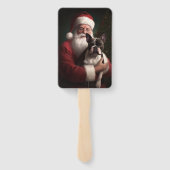 ボストンテリアウィズサンタクロースフェスティバルクリスマス ハンドファン (裏面)