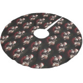 ボストンテリアウィズサンタクロースフェスティバルクリスマス ブラッシュドポリエステルツリースカート (アングル)