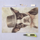 ボストンテリアウィズハットヴィンテージ 薄葉紙 (クラフト)