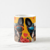 ボストンテリアウィズハートバラバレンタインデー コーヒーマグカップ (中央)