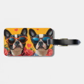 ボストンテリアウィズハートバラバレンタインデー ラゲッジタグ (裏面横)