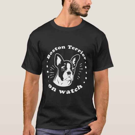 ボストンテリアオンウォッチ Tシャツ (正面)