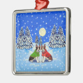 ボストンテリアオーナメントスクエアプレミアム メタルオーナメント (左)