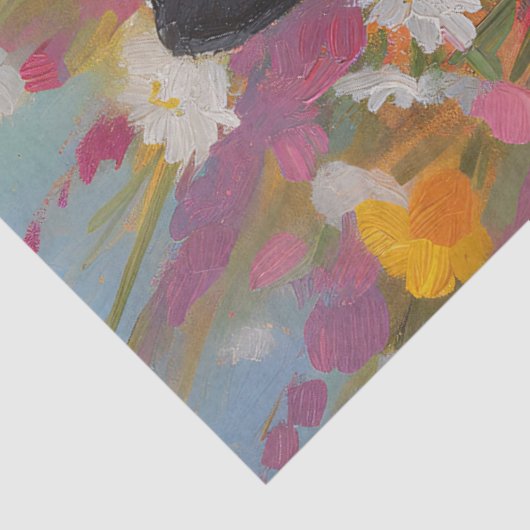 ボストンテリアカラフルワイルドフラワーフィールドデクページ 薄葉紙 (詳細)
