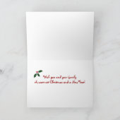 ボストンテリアカートゥーンタータンチェッククリスマスカード シーズンカード (内部)