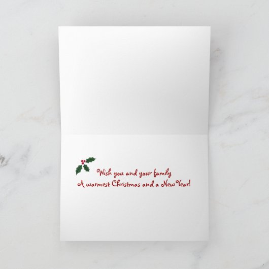 ボストンテリアカートゥーンタータンチェッククリスマスカード シーズンカード (内部)