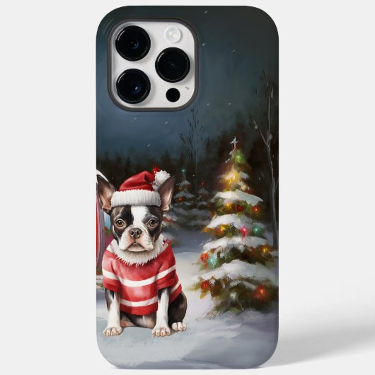 ボストンテリアキャラバンクリスマスアドベンチャー Case-Mate iPhoneケース (裏面)