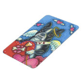 ボストンテリアキュピッド犬バレンタイン磁石大 マグネット (左側)