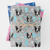 ボストンテリアギフト、アクセサリーと ラッピングペーパーシート (インサイチュ)