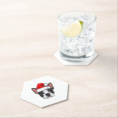 ボストンテリアクリスマスドッグサンタハットクリスマスボーイズK ペーパーコースター (インサイチュ)