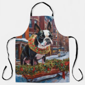 ボストンテリアクリスマスフェスティバルシーズン エプロン (正面)