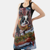 ボストンテリアクリスマスフェスティバルシーズン エプロン (インサイチュ)