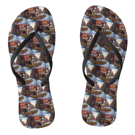 ボストンテリアクリスマスフェスティバルシーズン ビーチサンダル (ソール)