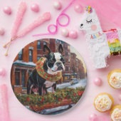 ボストンテリアクリスマスフェスティバルシーズン ペーパープレート (パーティー)