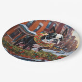 ボストンテリアクリスマスフェスティバルシーズン ペーパープレート (アングル)