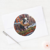 ボストンテリアクリスマスフェスティバルシーズン ラウンドシール (封筒)