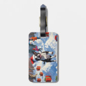 ボストンテリアクリスマスフェスティバルスノーシーン ラゲッジタグ (裏面縦)