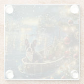 ボストンテリアクリスマスフェスティバル航海 ガラスコースター (裏面)