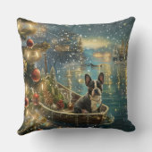 ボストンテリアクリスマスフェスティバル航海 クッション (裏面)