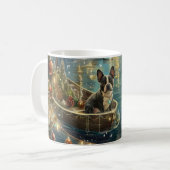 ボストンテリアクリスマスフェスティバル航海 コーヒーマグカップ (正面左)