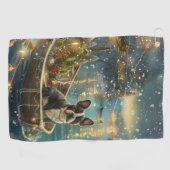 ボストンテリアクリスマスフェスティバル航海 ゴルフタオル (横)