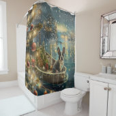 ボストンテリアクリスマスフェスティバル航海 シャワーカーテン (インサイチュ)