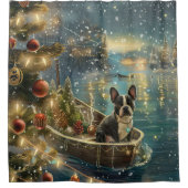 ボストンテリアクリスマスフェスティバル航海 シャワーカーテン (正面)