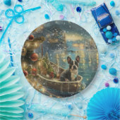 ボストンテリアクリスマスフェスティバル航海 ペーパープレート (パーティー)