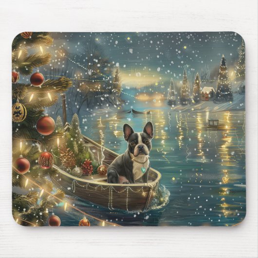 ボストンテリアクリスマスフェスティバル航海 マウスパッド (正面)