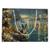 ボストンテリアクリスマスフェスティバル航海 ラージペーパーバッグ (裏面)