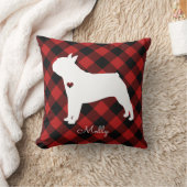 ボストンテリアクリスマスプレッドドッグ名 クッション (ブランケット)