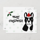 ボストンテリアクリスマスマンガースノーフレーク シーズンポストカード (正面/裏面)