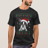 ボストンテリアクリスマス醜いセーター犬のクリスマス Tシャツ (正面)