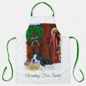ボストンテリアクリスマス エプロン (正面)