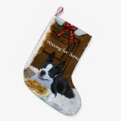ボストンテリアクリスマス スモールクリスマスストッキング (正面 (吊り時))