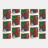ボストンテリアクリスマス ラッピングペーパーシート (正面)