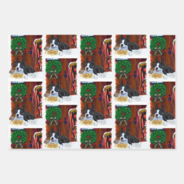 ボストンテリアクリスマス ラッピングペーパーシート