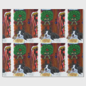 ボストンテリアクリスマス ラッピングペーパー (フラット)