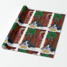 ボストンテリアクリスマス ラッピングペーパー