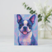 ボストンテリアグリーティングカード – 空白のカード ポストカード (スタンド正面)