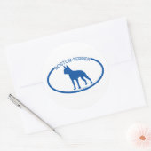 ボストンテリアシルエットステッカー ラウンドシール (封筒)